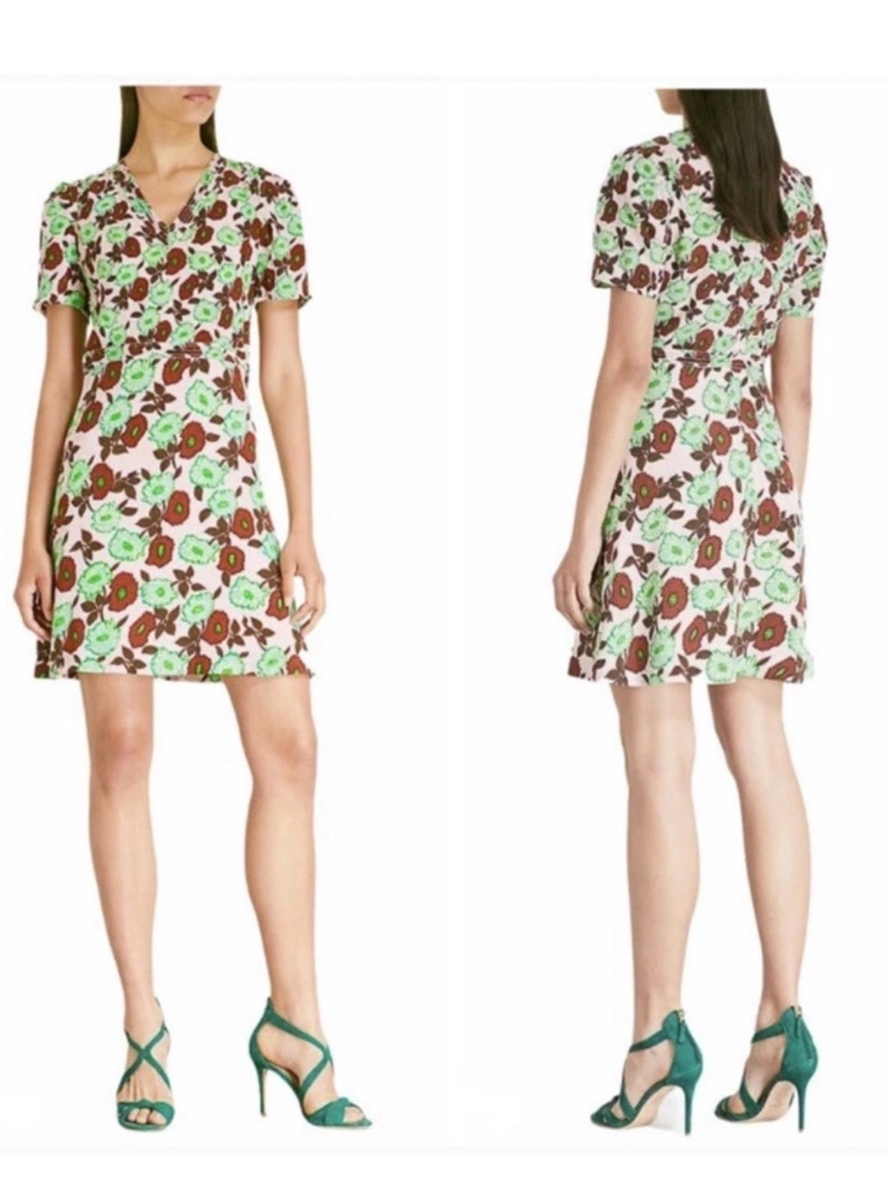 Sandro Antropique Floral Print Silk Dress size 40/ US 8 - Picture 2 of 13